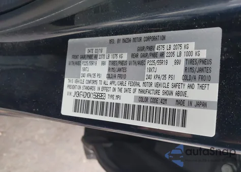 2019 Mazda Cx-5 Grand Touring from USA, damaged, VIN JM3KFADM0K1596953